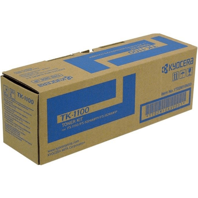 Kyocera TK-1100 Black Toner Kit Cartridge 2,100 Pages Original Single-pack