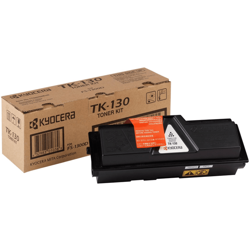 Kyocera TK-130 Black Toner Kit Cartridge 7,200 Pages Original Single-pack