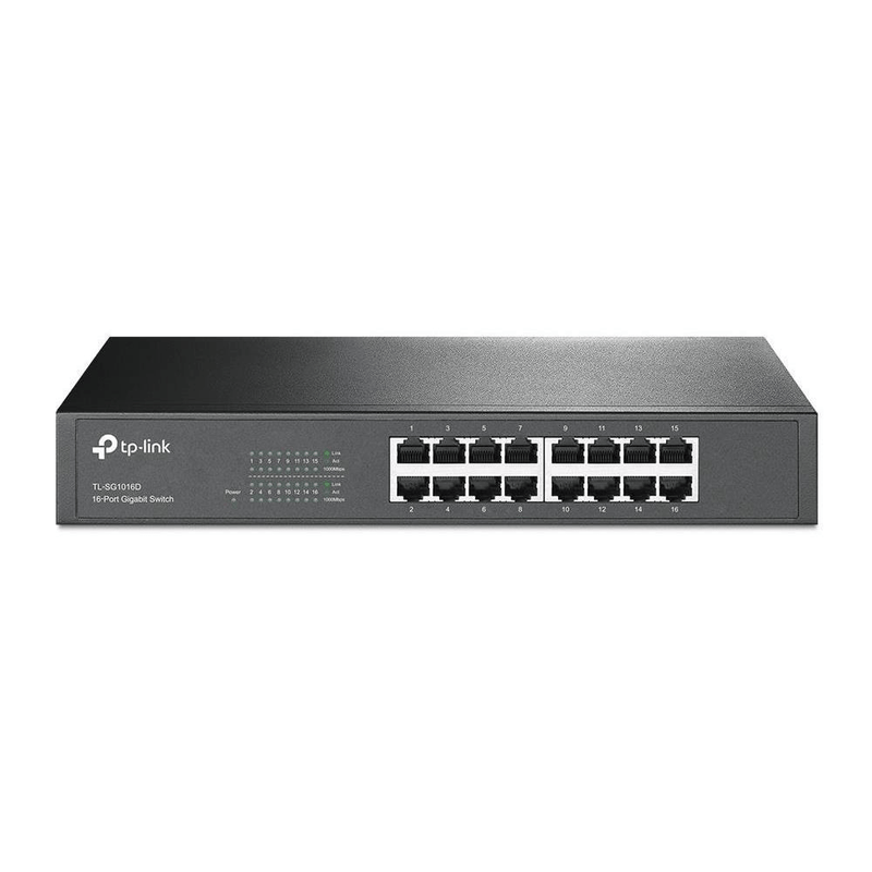 TP-Link TL-SG1016D Managed Network Switch L2 Gigabit Ethernet 10/100/1000 Mbits Black