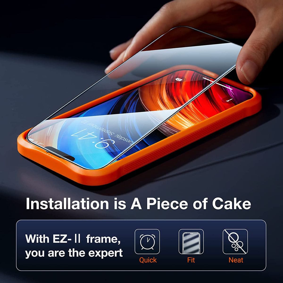 Tuff-Luv 2.5D Tempered Glass Full Screen Protection for Apple iPhone 14 - Clear TLP14TG