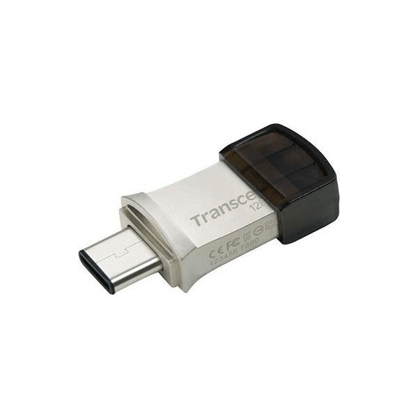 Transcend JetFlash 890 64GB 128GB USB 3.2 Gen 1 Type-A / Type-C Black and Silver USB Flash Drive TS128GJF890S