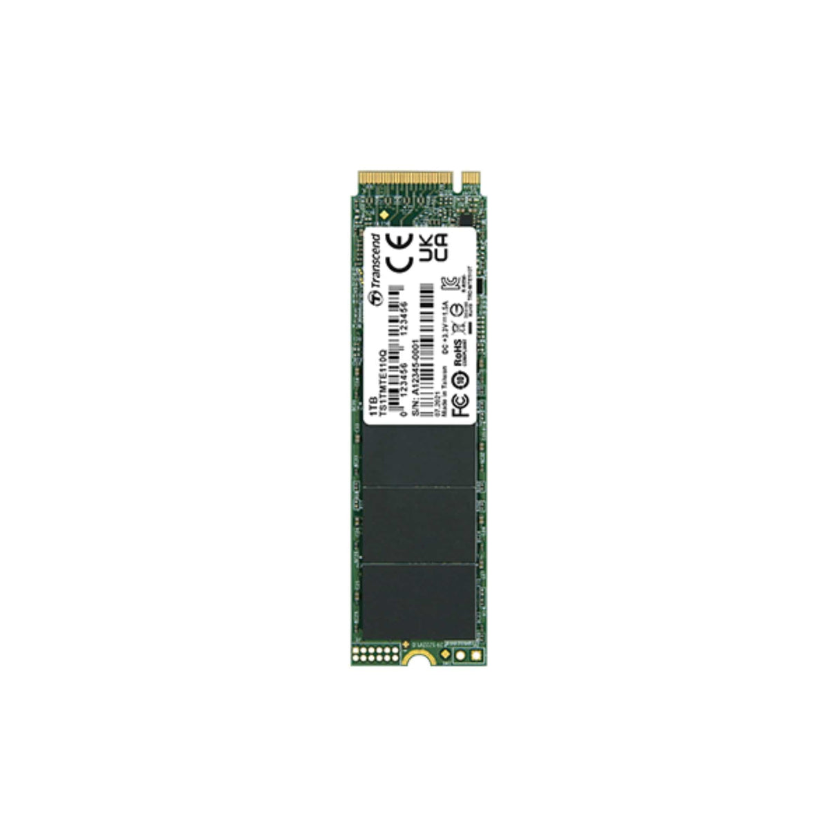 Transcend 110Q M.2 1TB PCIe 3.0 NVMe QLC 3D NAND Internal SSD TS1TMTE110Q