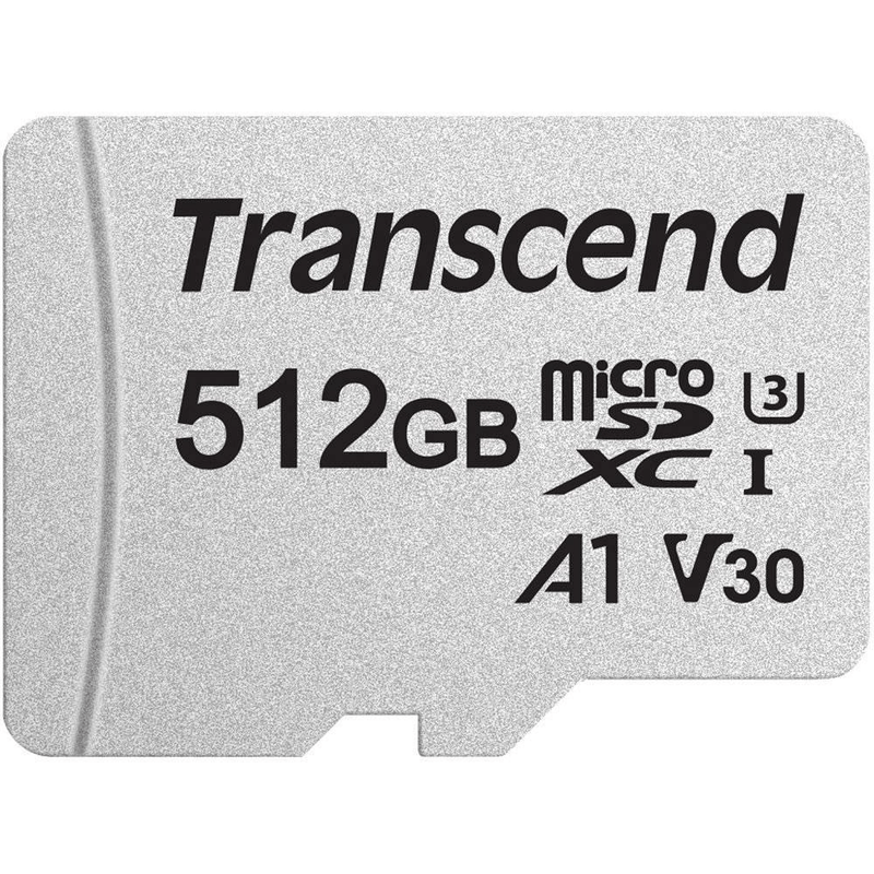 Transcend 512GB microSDXC Class 10 UHS-I Memory Card with Adapter TS512GUSD300S-A