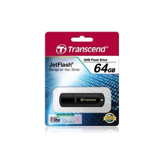 Transcend JetFlash 350 64GB USB 2.0 Type-A Black USB Flash Drive TS64GJF350