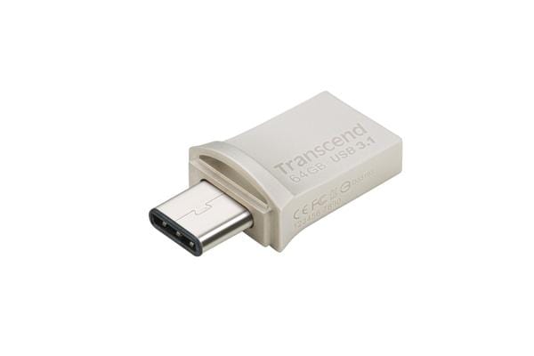Transcend JetFlash 890 64GB USB 3.2 Gen 1 Type-A / Type-C Black and Silver USB Flash Drive TS64GJF890S
