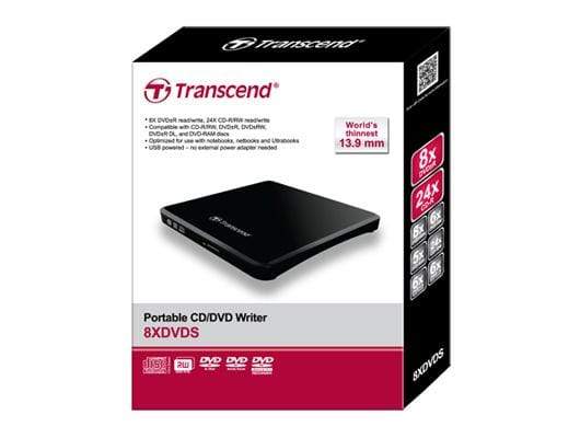 Transcend Portable DVD Writer Black TS8XDVDS-K