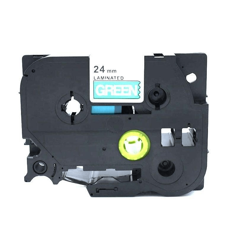 Brother TZE-755 label-making tape White on Green