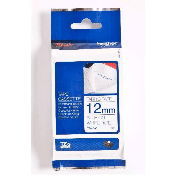 Brother TZe-FA3 label-making tape Blue on white