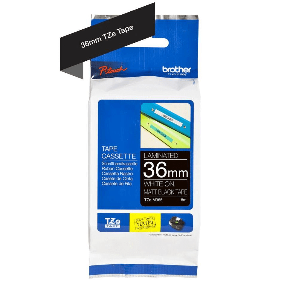 Brother TZE-M365 label-making tape White on Black