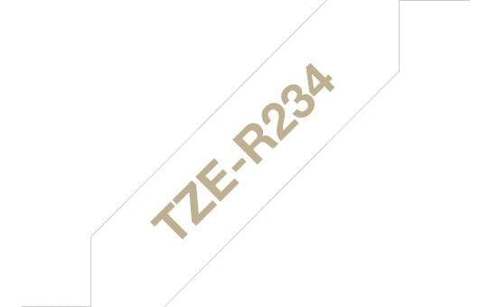 Brother TZE-R234 Label-making Tape Gold On White