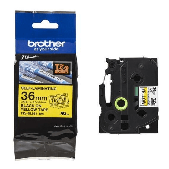 Brother TZE-SL661 label-making tape Black on Yellow