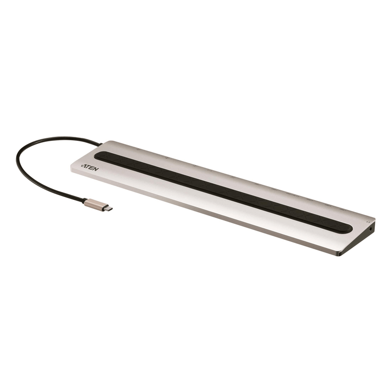 Aten UH3237 notebook dock/port replicator Wired USB 3.2 Gen 1 (3.1 Gen 1) Type-C Black, Silver