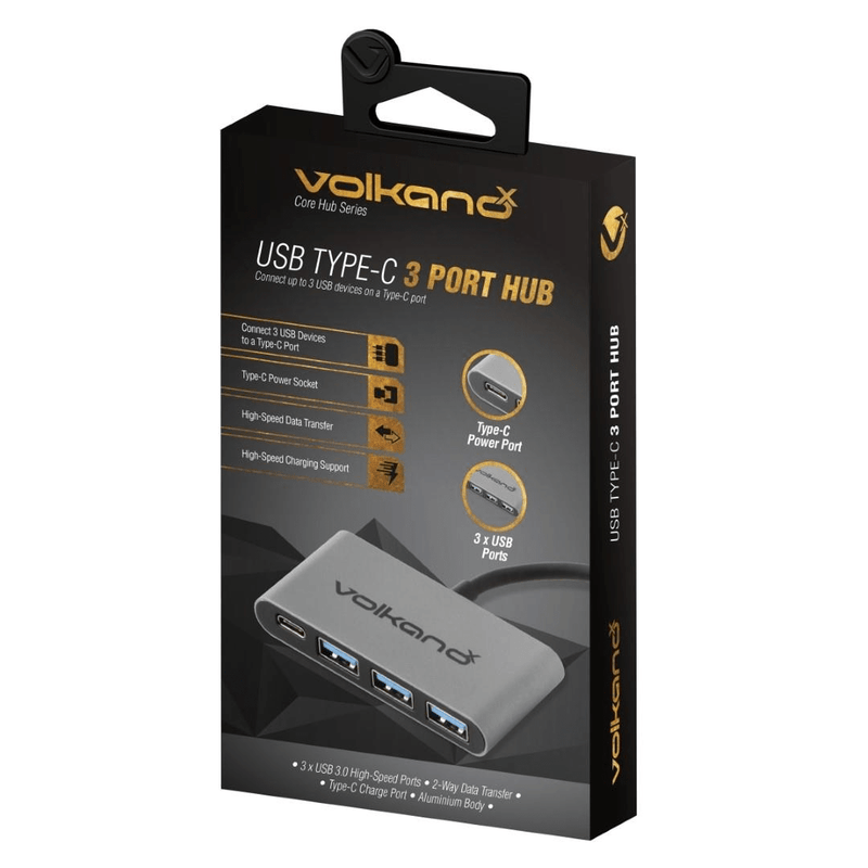 Volkano Core Hub Series 5-in-1 Type-C to USB 3.0 Hub VK-20058-BK