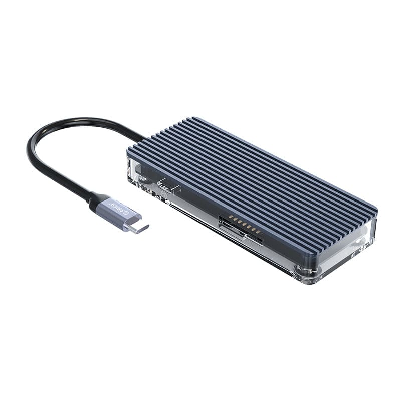 Orico 7 Port 3 x USB3.0 1 x HDMI 1 x TF 1 x SD 1 x Type-C Transparent Hub Grey WB-7P-GY-BP