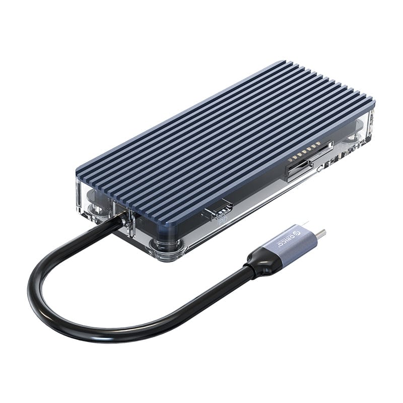 Orico 7 Port 3 x USB3.0 1 x HDMI 1 x TF 1 x SD 1 x Type-C Transparent Hub Grey WB-7P-GY-BP