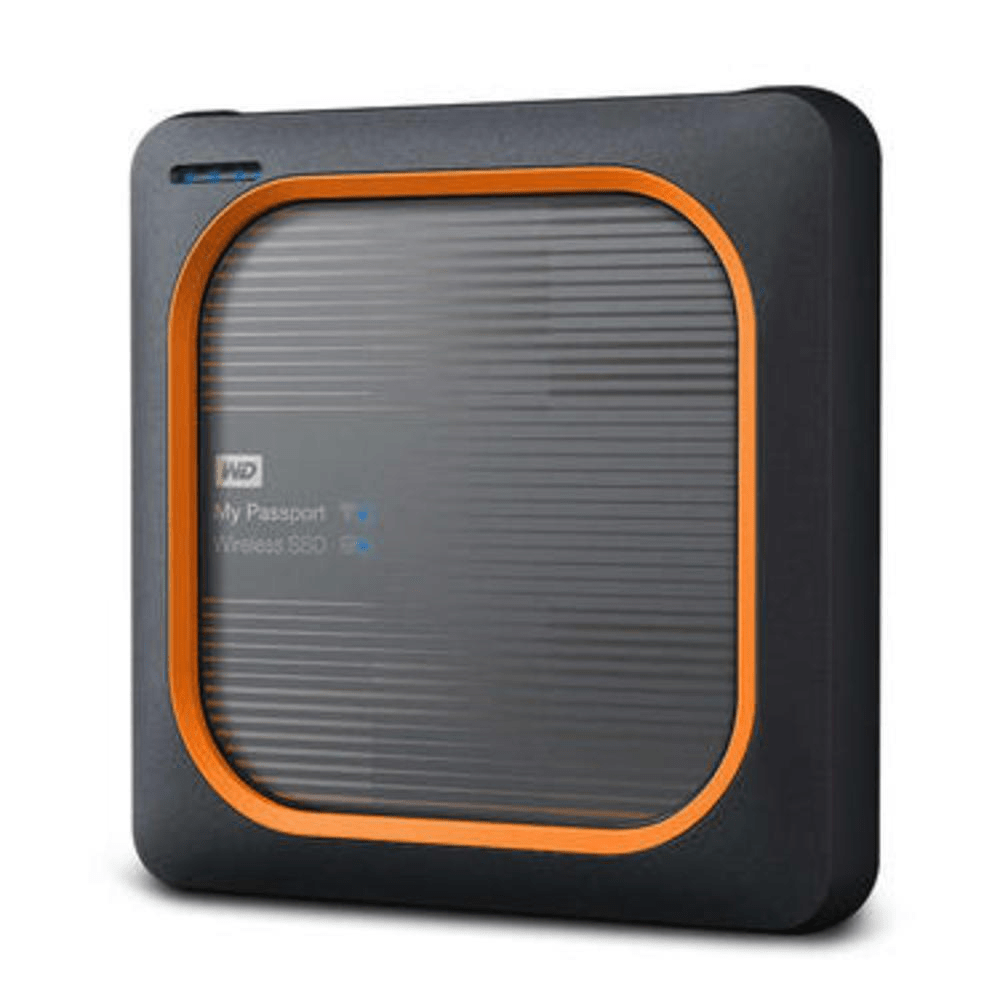 WD My Passport Wireless 2TB Wi-Fi Black and Orange External SSD WD BAMJ0020BGY-EESN