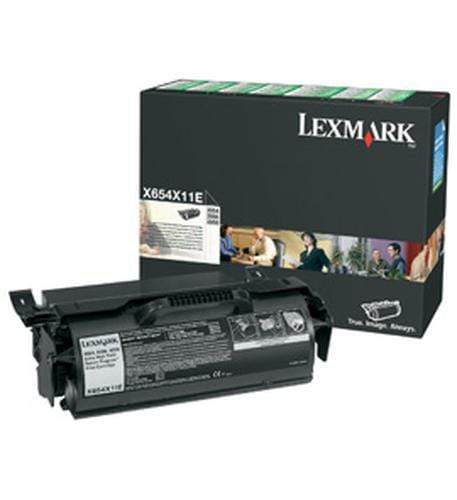 Lexmark X654X11E Black Toner Cartridge 36,000 Pages Original Single-pack