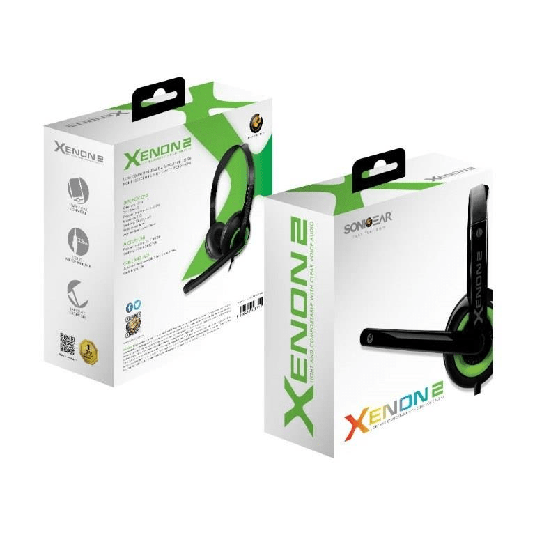 SonicGear Xenon 2 Headset with Microphone Lime Green XENON2BGREEN