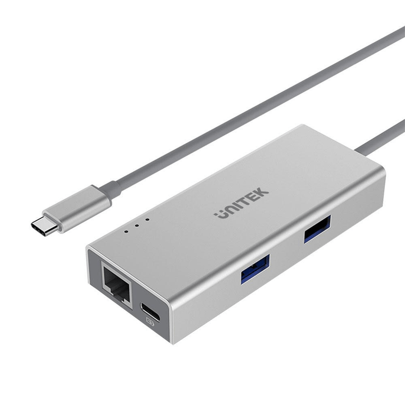 Unitek 4-in-1 USB-C Ethernet Hub with 60W Power Delivery Y-9106