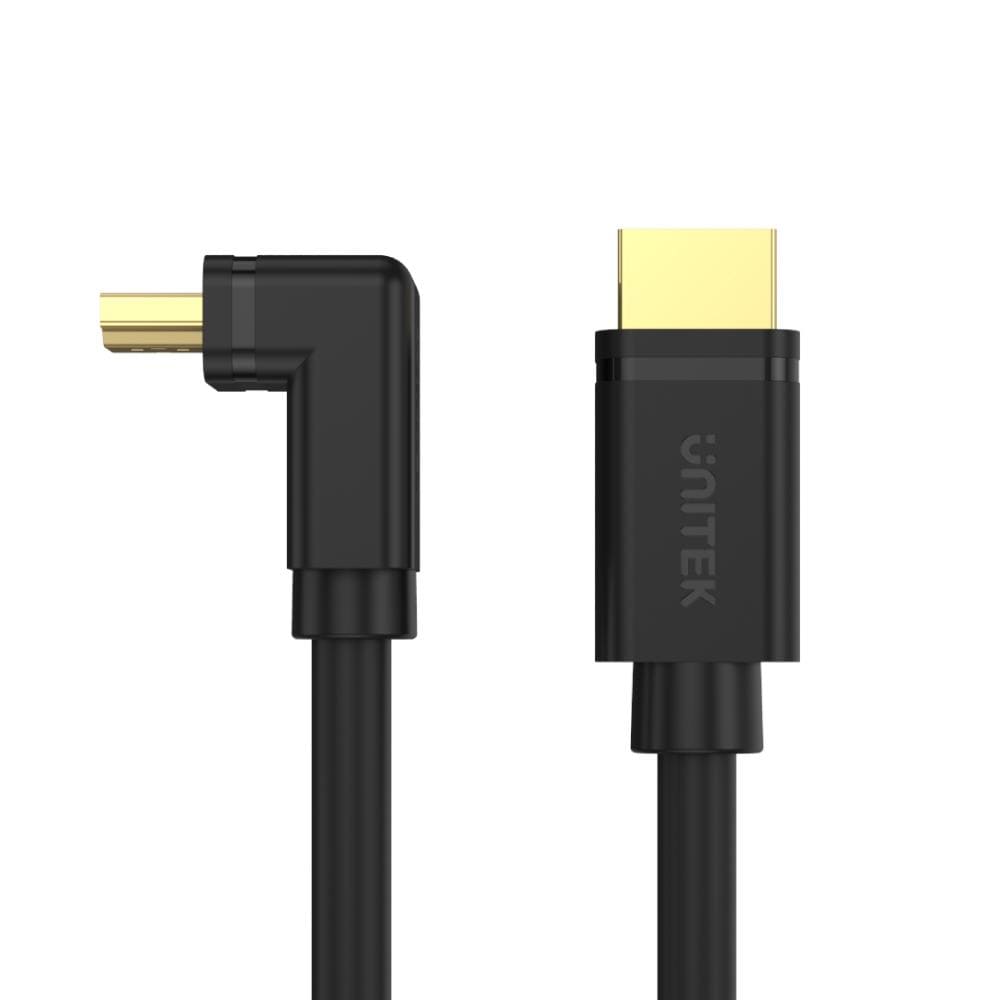 Unitek 2m 4K 60Hz High Speed HDMI 2.0 Right Angle 90-Degree Cable Y-C1001