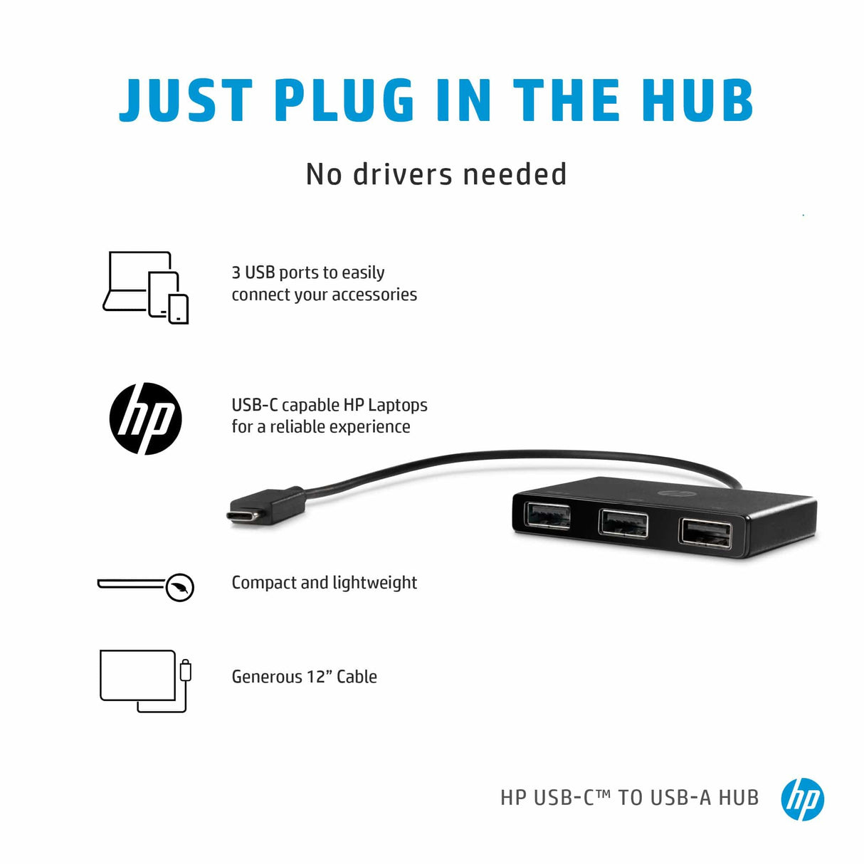 HP USB-C to USB-A Hub Z6A00AA