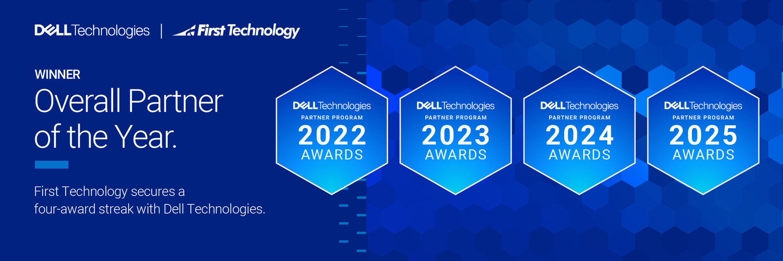 First Technology Hat-Trick Winner - Overall Dell Technologies' 2024 Partner of the Year