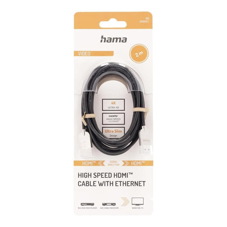 Hama Ultra-Slim HDMI Male to Male Cable 2m Silver 00205021