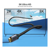 Choetech 8K HDMI 2.1 Male to Male Braided Cable 2m 01.02.04.XHH01-BK