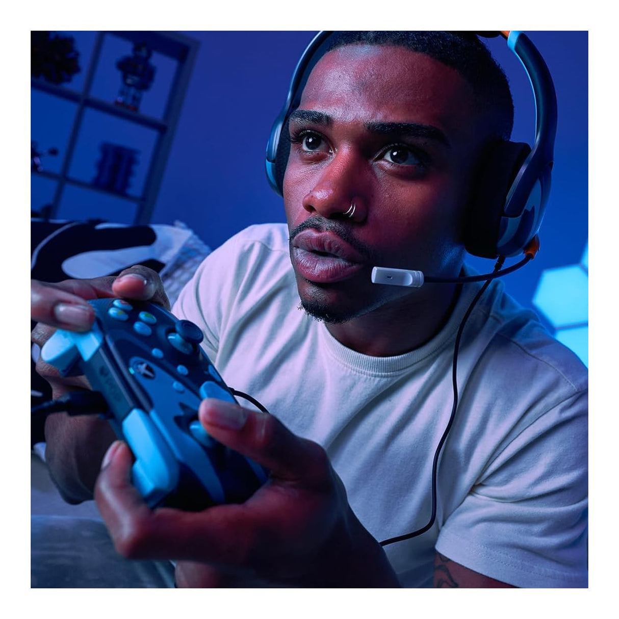 PDP REMATCH Glow Wired Gaming Controller for Xbox Series X - Blue Tide 049-023-BLTD