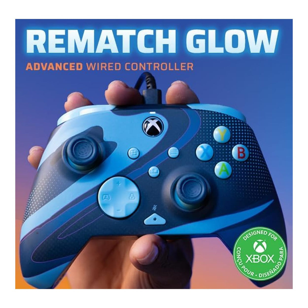 PDP REMATCH Glow Wired Gaming Controller for Xbox Series X - Blue Tide 049-023-BLTD