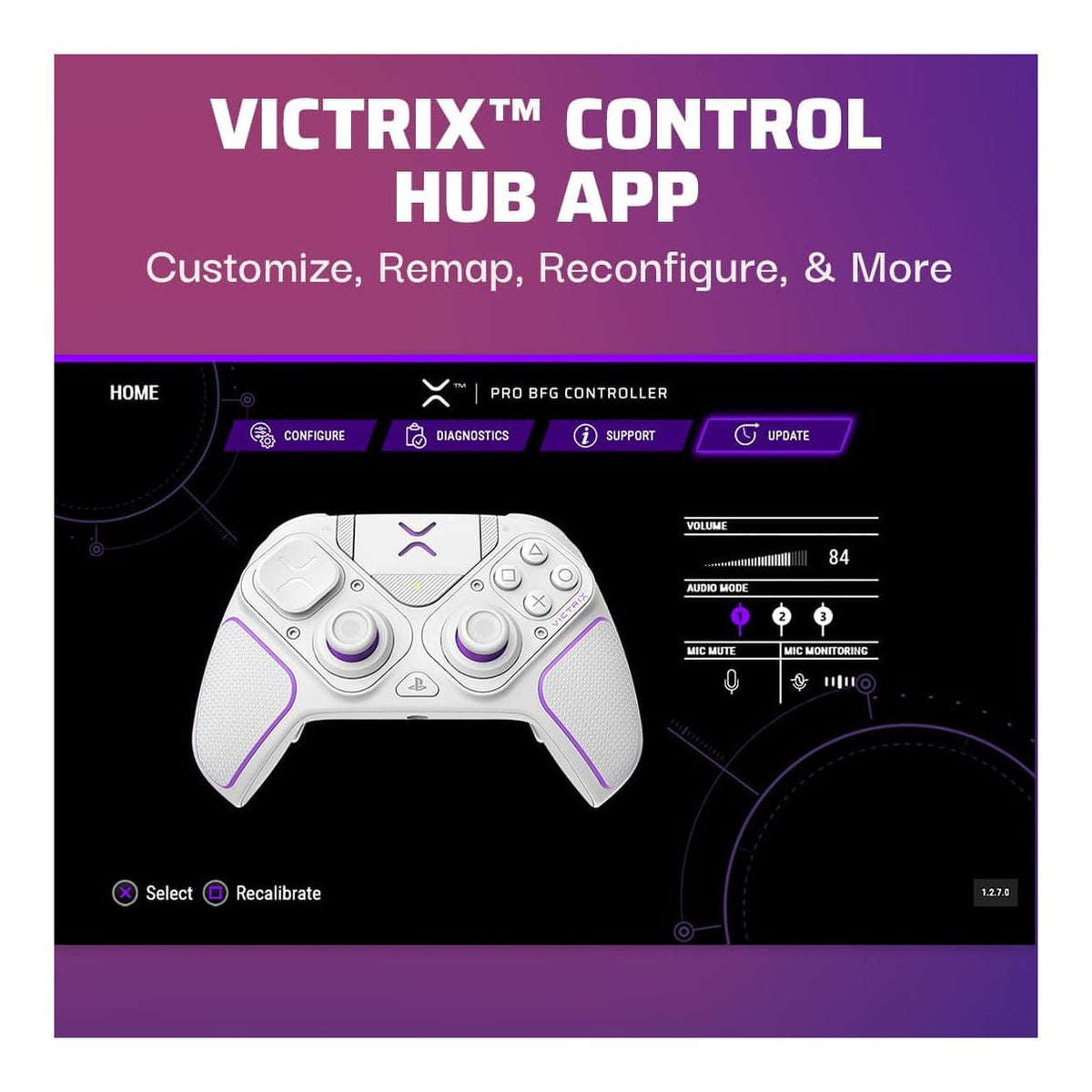 PDP Victrix Pro 052-002-WH Wireless Modular Gaming Controller - White 052-002-WH