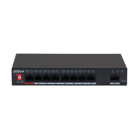 Dahua PFS3009-8ET-96 9-port Unmanaged Desktop Switch with 8-port PoE 1.0.01.20.10407
