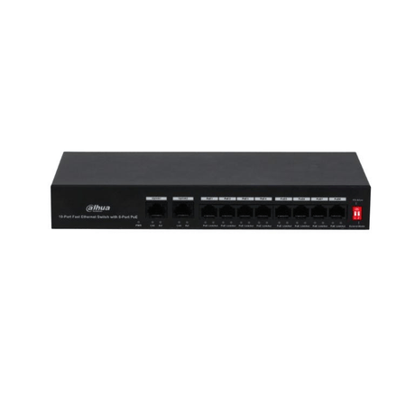 Dahua PFS3010-8ET-65 8-port PoE FE Unmanaged Desktop Switch with 2x FE Uplink Ports 1.0.01.20.10534