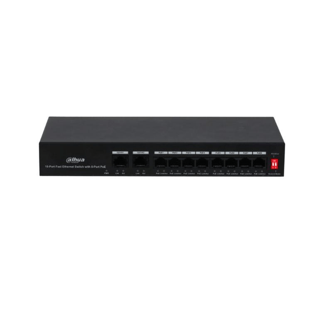 Dahua PFS3010-8ET-65 8-port PoE FE Unmanaged Desktop Switch with 2x FE Uplink Ports 1.0.01.20.10534