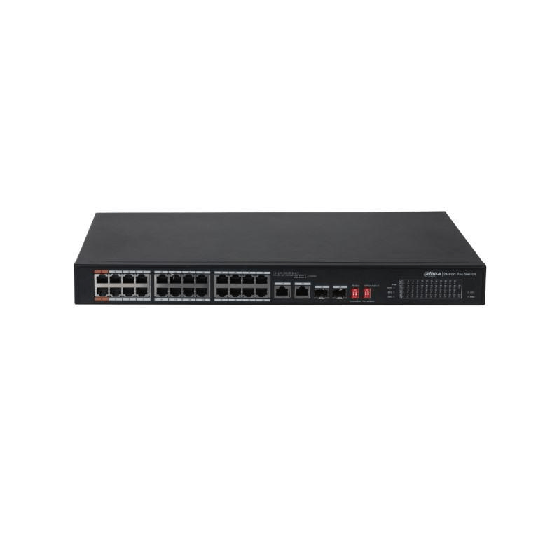 Dahua PFS3226-24ET-240 24-port PoE FE Unmanaged Desktop Switch with 2x GbE and 2x SFP Uplink Combo Ports 1.0.01.20.10594