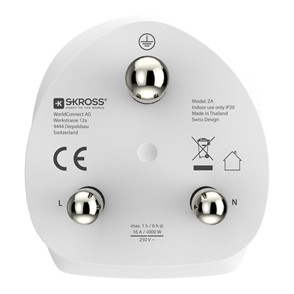 Skross Combo World to South Africa Adapter Plug 1.500202-E