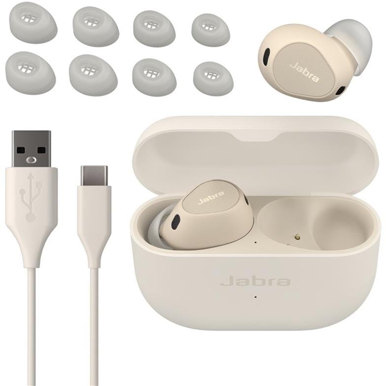 Jabra Elite 10 Wireless Earbuds with Charging Case Cream 100