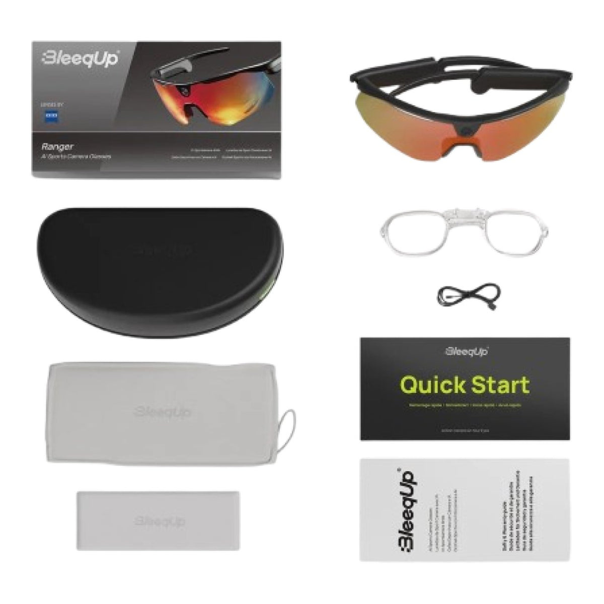 BleeqUp Ranger ZEISS AI Sports Camera Glasses - Orange Lens 10100029