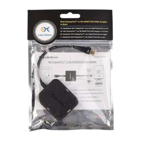 Cable Matters 3-in-1 Mini DisplayPort Adapter 101020-BLACK