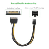 Ugreen SATA 15-pin to 6-pin PCI-E Power Cable Black and Yellow 10635