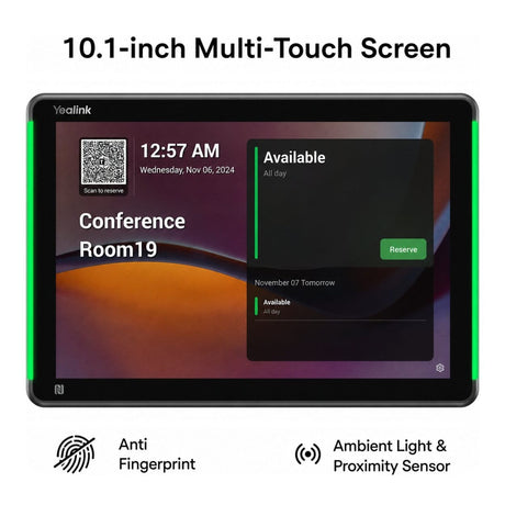 Yealink RoomPanel Plus E2 10.1-inch Multifunctional Meeting Room Scheduling Panel Black 1303196