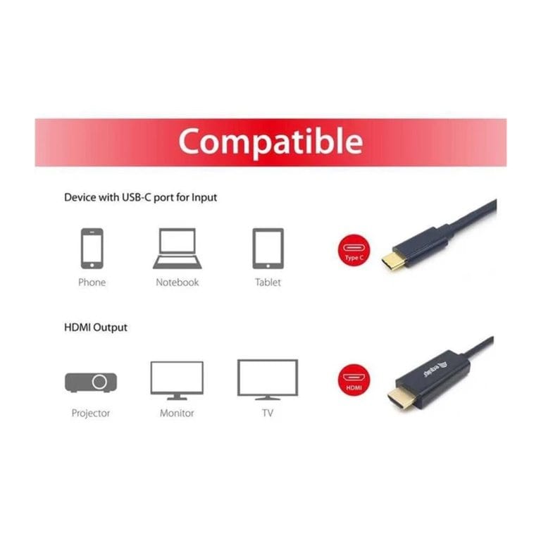 Equip USB-C Male to HDMI Male 4K 30Hz 2m Adapter Cable 133412
