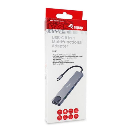 Equip 8-in-1 Multifunctional USB-C 4K HDMI Adapter 133497