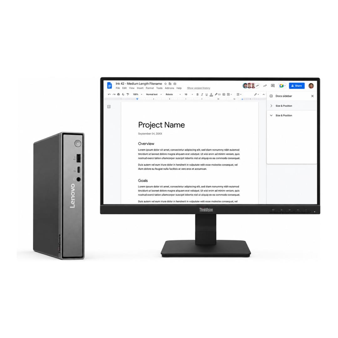 Lenovo ThinkCentre Neo 50q Intel Core 5 Win 11 Pro Tiny PC and Lenovo S22-4e Monitor Bundle
