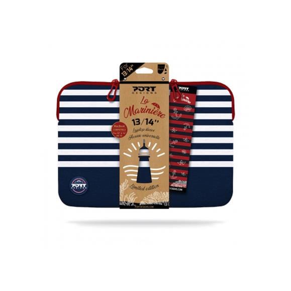 Port Designs La Mariniere 15.6-inch Notebook Sleeve Navy and White