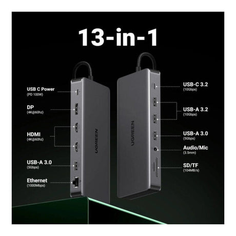 Ugreen CM681 Revodok Pro 13-in-1 USB-C HDMI and DisplayPort Docking Station 15978