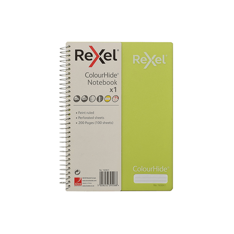 Rexel ColourHide A5 Notebook - Green 165041
