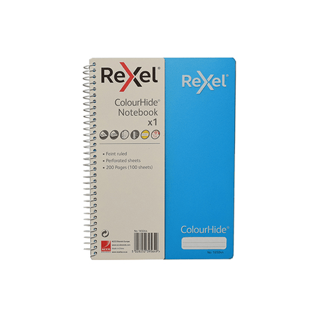 Rexel ColourHide A5 Notebook - Blue 165044