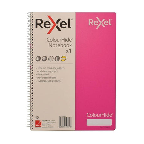 Rexel ColourHide A4 Notebook - Pink 165063
