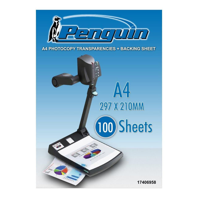 Penguin A4 Photo Copy Transparency with Backing Sheet - 100-pack 17406958